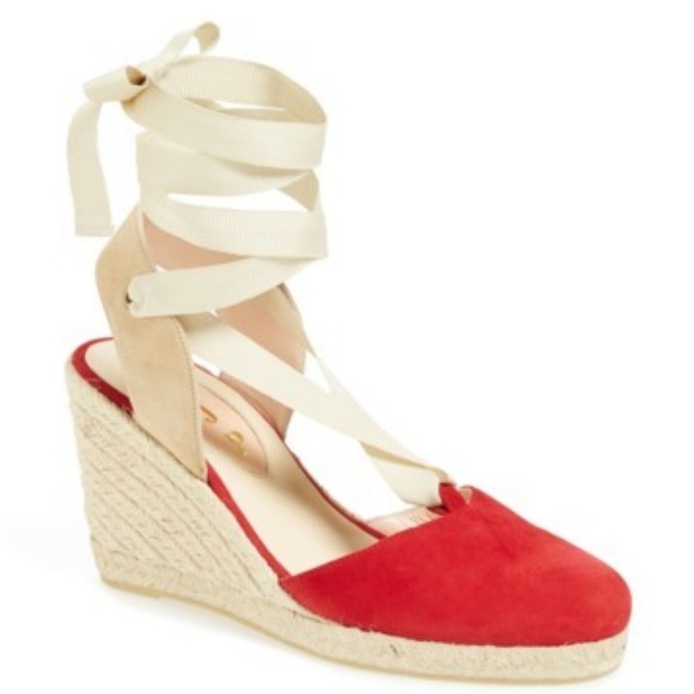 SJP velvet red espadrilles